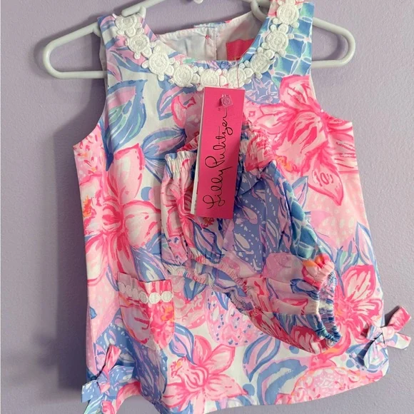 Lilly Pulitzer Girls Floral Shift Dress: Size 18-24 months (NEVER WORN) - Picture 3 of 3